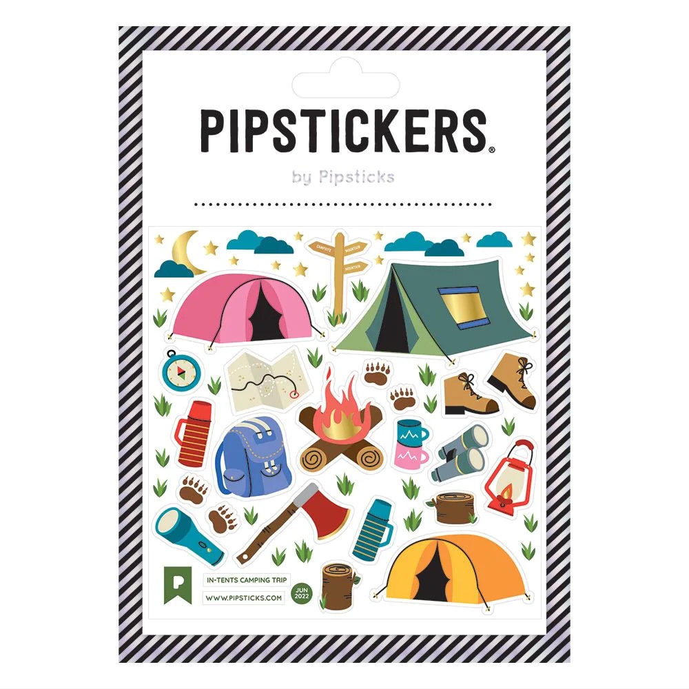 Pipsticks, Stickers, Art & School, Approximately 4"x4", In Tents Camping Trip, 686000